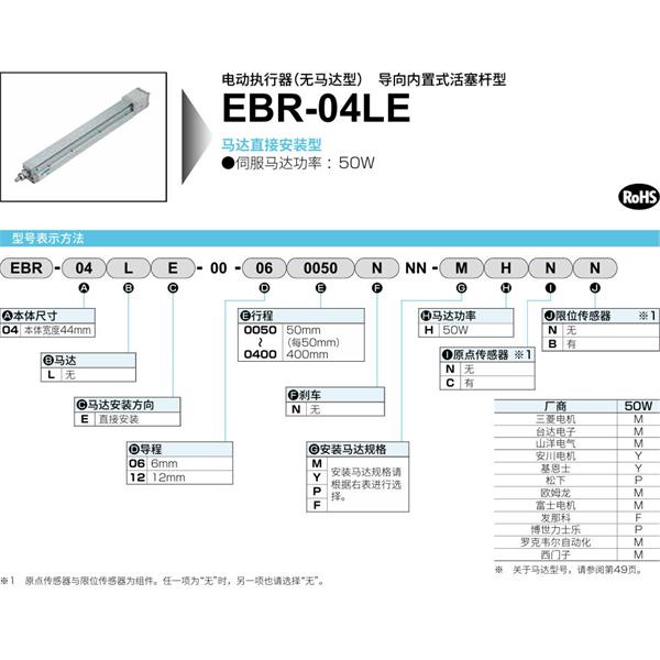 CKD喜開(kāi)理電動(dòng)執(zhí)行器（無(wú)馬達(dá)型）滑塊型EBR-04LE-00-120050NNN-YHNN
