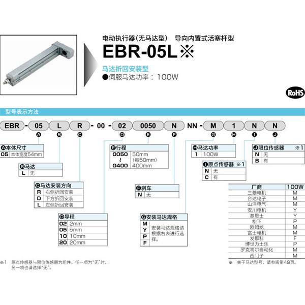 CKD喜開理電動(dòng)執(zhí)行器（無馬達(dá)型）滑塊型EBR-05LL-00-100400NNN-F1CB