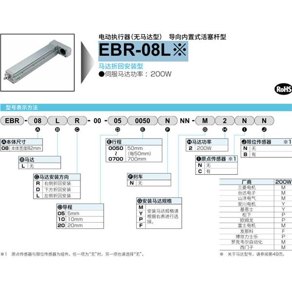 CKD喜開理電動執(zhí)行器（無馬達(dá)型）滑塊型EBR-08LR-00-200700NNN-F2CB