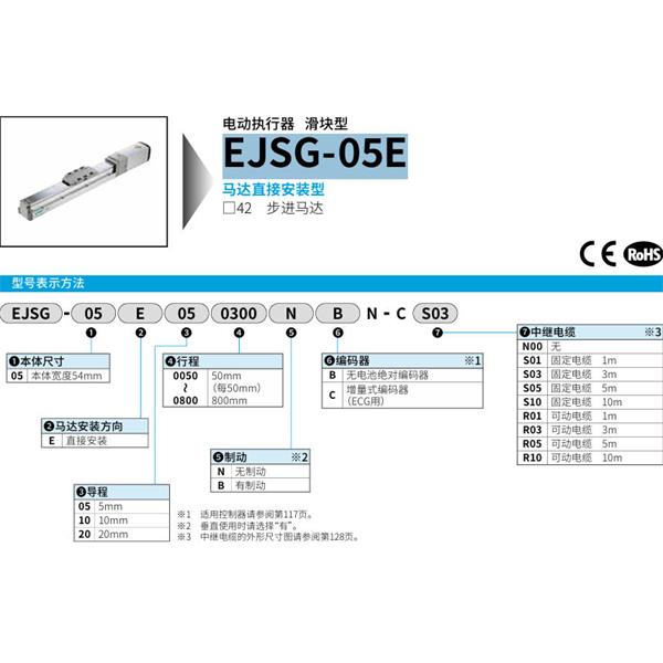 CKD喜開理電動執(zhí)行器（無馬達型）滑塊型EJSG-05E050050NBN-CR10